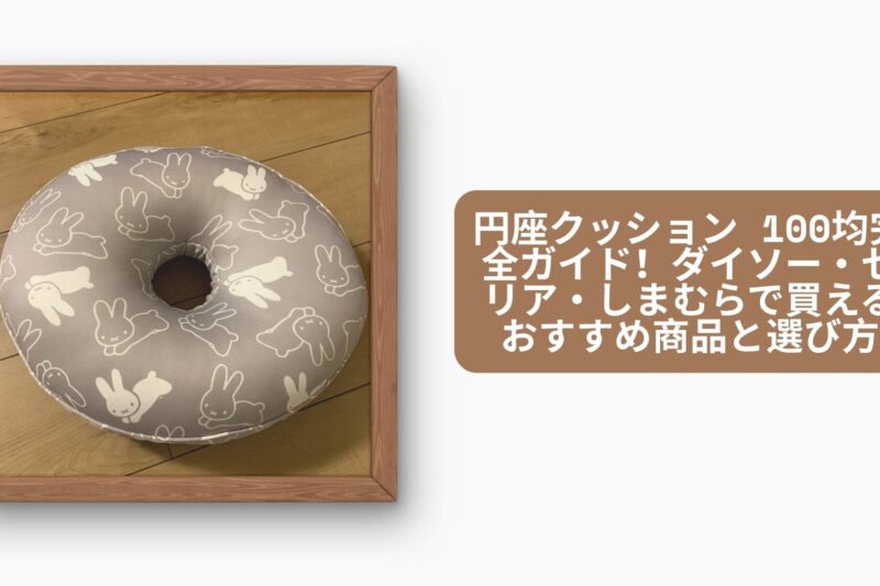 円座クッション 100均完全ガイド！ダイソー・セリア・しまむらで買えるおすすめ商品と選び方