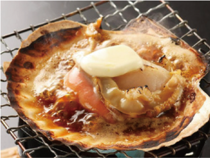 北海道の食材を使った料理 帆立バターしょうゆ