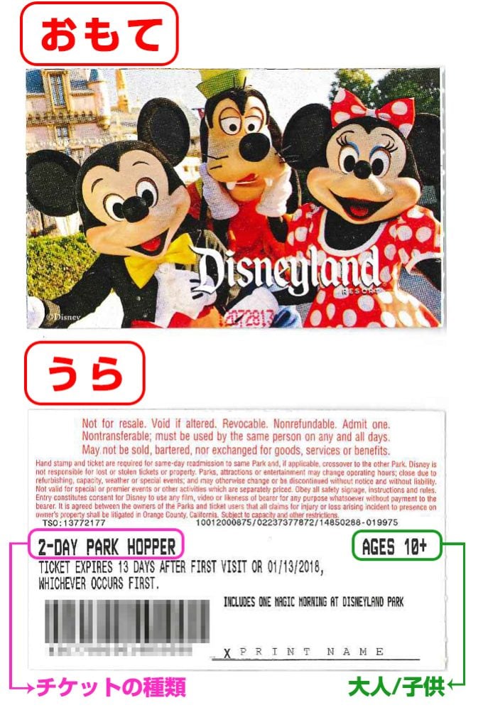カリフォルニアディズニーチケット